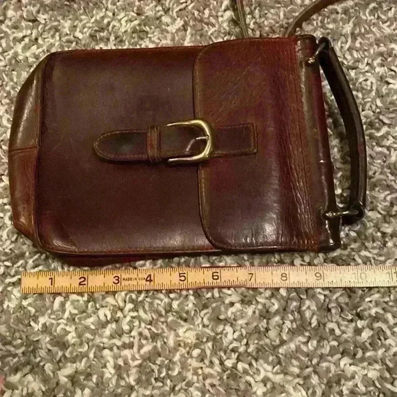 Vintage G.H. Bass & Co. Brown Leather Crossbody Bag 90s Y2K Classic Academia - Picture 16 of 16